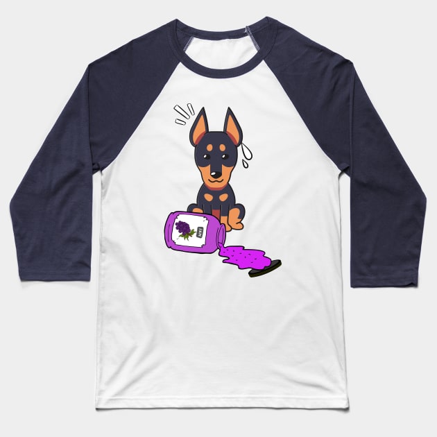 Naughty Alsatian Spills a jar of grape jam! Baseball T-Shirt by Pet Station